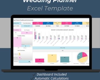 Wedding Planner Excel Template | Budget, Guest List, Checklist (Digital Download)