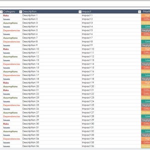 RAID Log Excel Template – Project Management Tracker for Risks, Issues ...