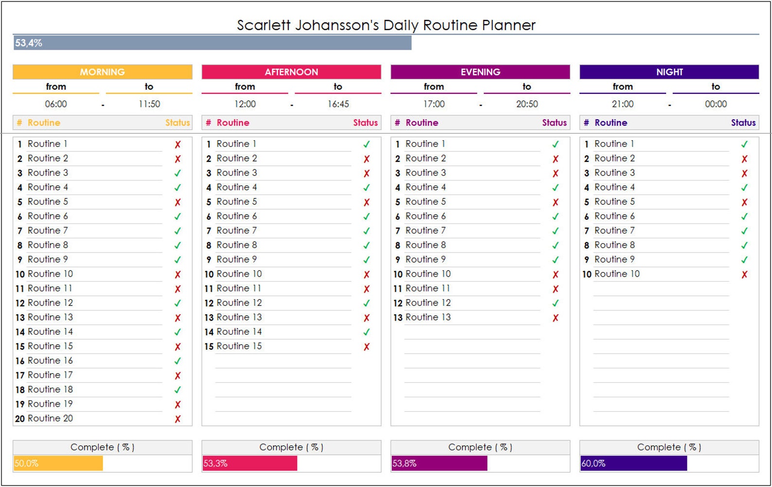 Plantilla Semanal Excel