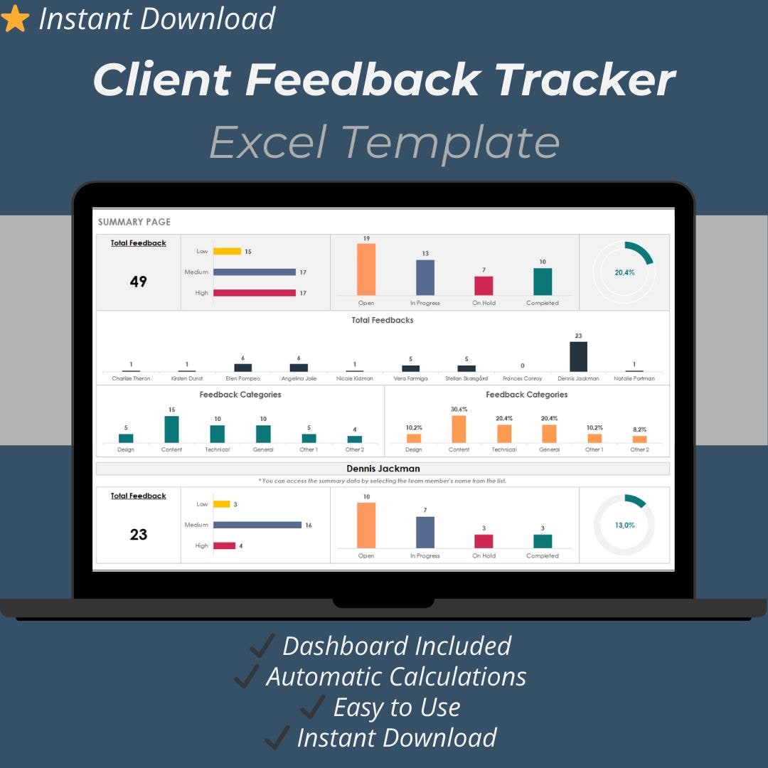Client Feedback Tracker Excel Template – Customer Feedback Management ...