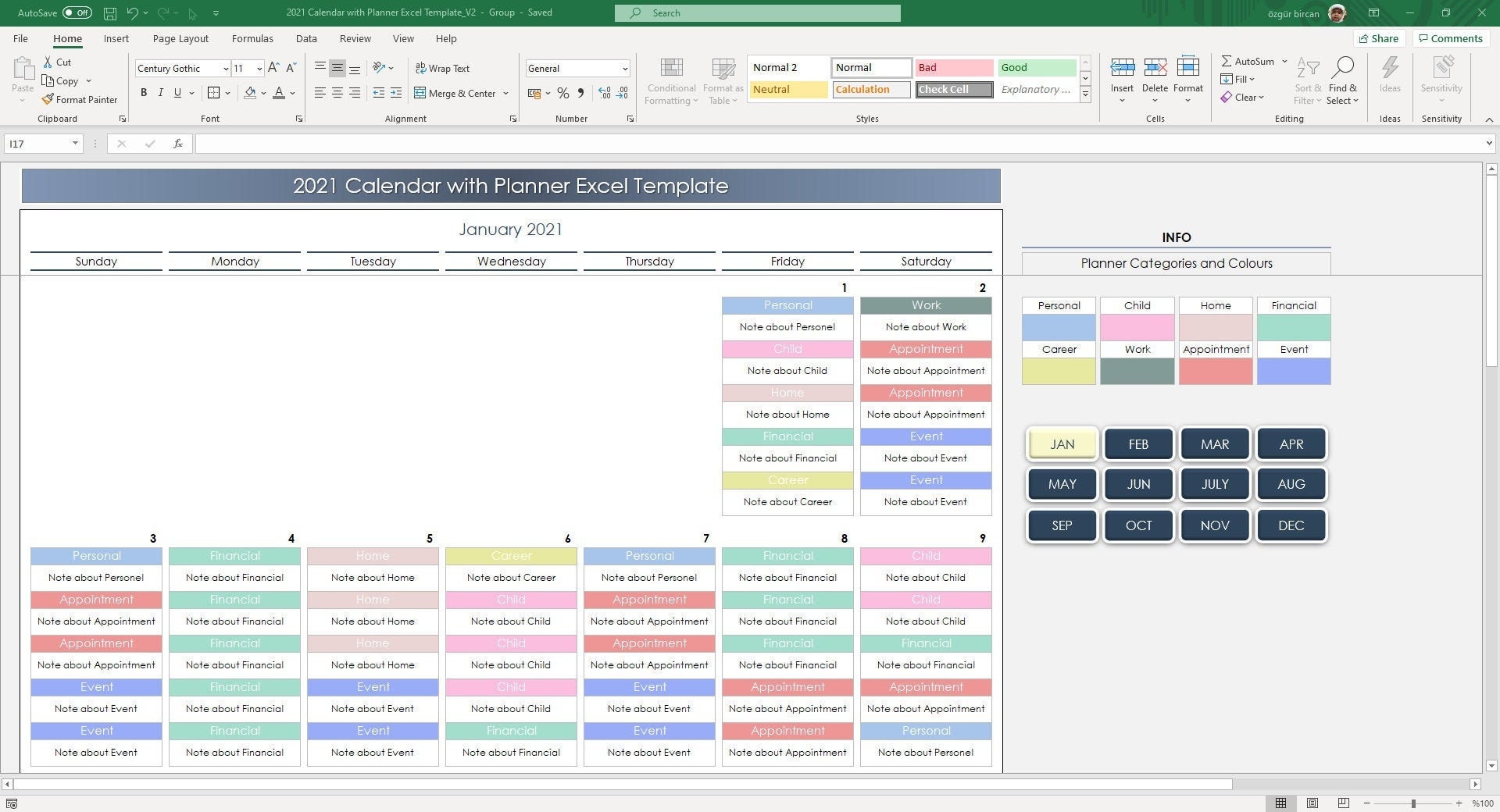 Calendar Template In Excel
