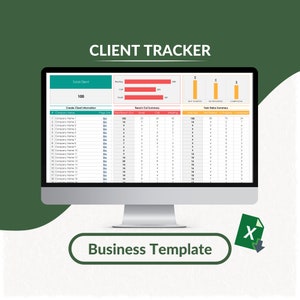 Client Tracker Excel Template | Client Engagement Tracker Excel Template | Client Management Log | Business Client Tracker | Client Planner