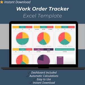 Work Order Tracker Excel Template | Job Order & Service Management Spreadsheet