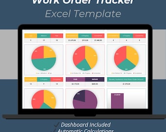 Arbeitsauftrags-Tracker Excel Vorlage | Arbeitsauftrags- und Service-Planungstabelle