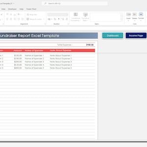 Planilha do Excel para Captação de Recursos de Organizações Sem Fins Lucrativos | Controle de Receitas e Despesas de Eventos Beneficentes imagem 4