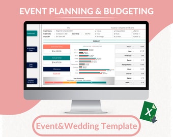 Event Planning & Budgeting Excel Template | Event Planner | Event Tracker | Planning Log | Planner Worksheet | Editable Spreadsheet