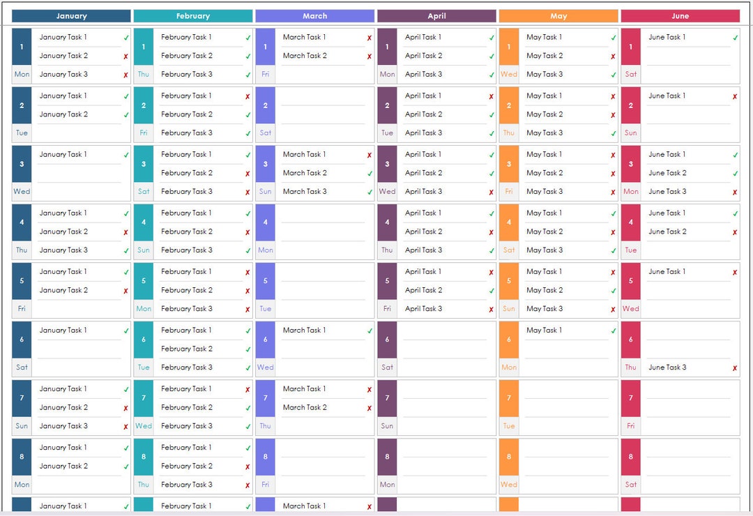 2025 Calendar & Planner Excel Template 2025 Excel Calendar and