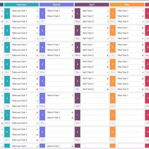 Modello Excel per calendario e pianificatore 2025