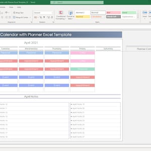 2026 Excel planner template with monthly tracking pages