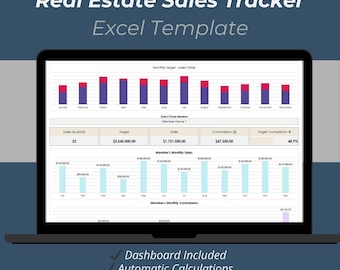 Real Estate Sales Tracker Excel Template – Realtor Commission & Listing Dashboard Spreadsheet