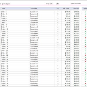 Order Form Tracker Excel Template Editable Order Tracker Printable ...