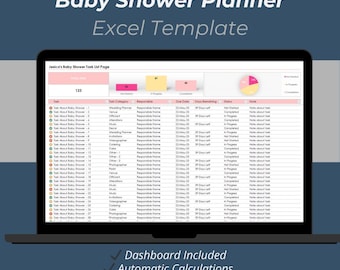 Plantilla de Excel para planificar un baby shower: lista de invitados, presupuesto y lista de verificación