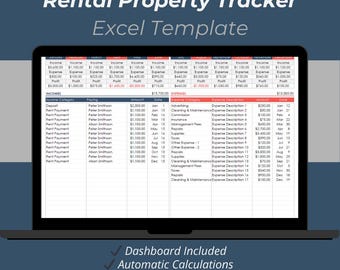 Rental Property Income and Expense Tracker Excel Template (10 Properties) – Landlord Cash Flow Spreadsheet