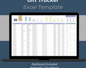 Gift Tracker Excel Template: Gift Budget Planner