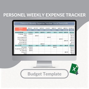 Weekly Expense Tracker Excel Template: Budget Planner (Digital Download)