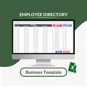 Employee Directory Excel Template: Business Organization Tracker (Printable Excel)