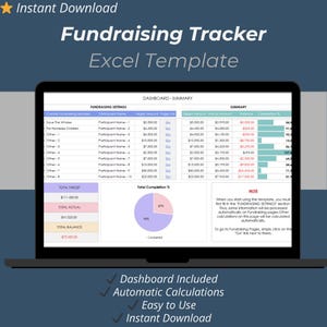 Fundraising Tracker Excel Template – Donation & Event Progress Dashboard