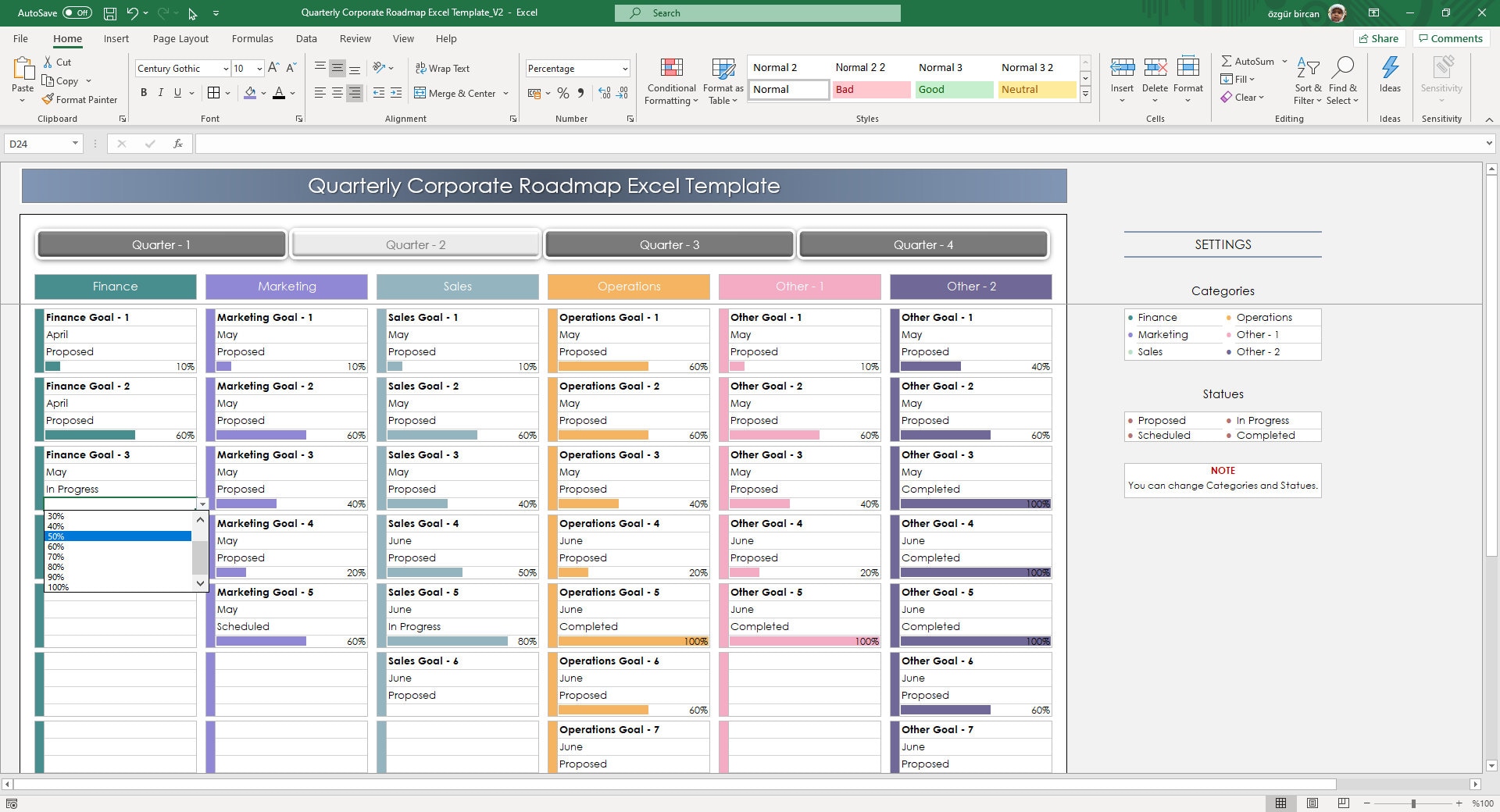 Excel Roadmap Template Excel Roadmap Template