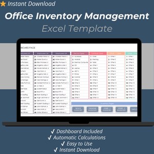 Office Inventory Management Excel Template: Supplies & Equipment Tracker