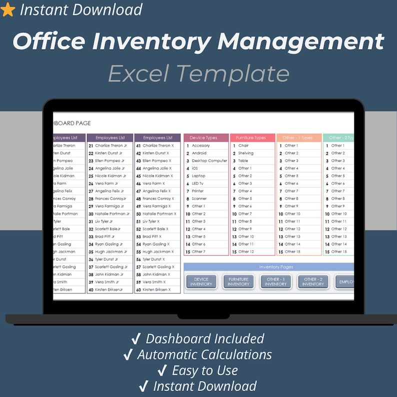Office Inventory Tracking Office Inventory Management Excel Template: Supplies & Equipment ...