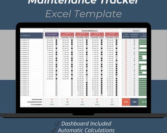 Rental Property Maintenance Tracker Excel Template – Landlord Property Management Spreadsheet for 50 Properties