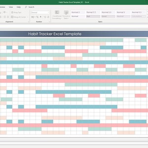 Habit Tracker Excel Template Routine Tracking Habits Habit Log Habit ...
