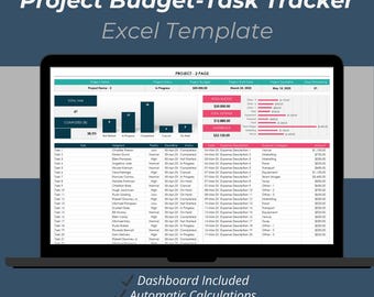 Multiple Project Budget & Task Tracker Excel Template | 10 Project Dashboard and Cost Management