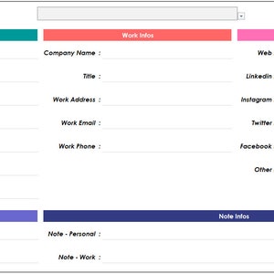 Directory Excel Template Contact List Template Address and Etsy