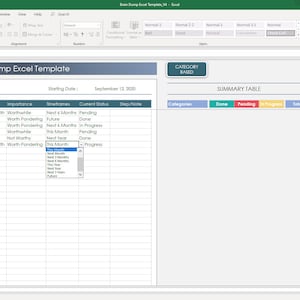 Brain Dump Excel Template | Excel Planner Tracker | Printable Brain ...