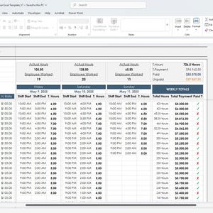 Weekly Employee Timesheet & Payment Tracker Excel Template: Work Hours ...