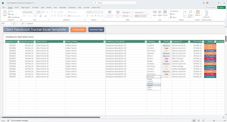 Feedback. Table Example Client Feedback Tracker Excel Template – Customer Feedback Management ...