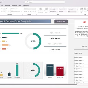 Project Management Excel Template | Multi Project Planner, Task Tracker ...