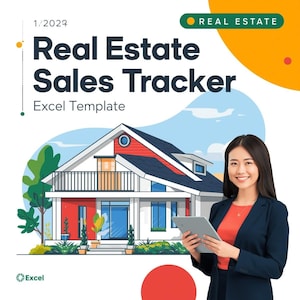 Real Estate Sales Tracker Excel Template: Realtor Dashboard (Digital Download)