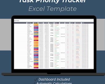 Task Priority Tracker Excel Template | To-Do List Planner & Task Dashboard