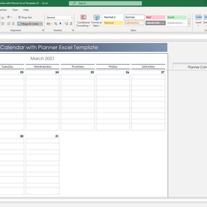 Digital 2026 calendar Excel sheet for task and schedule planning