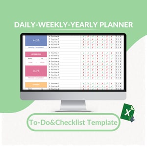 Daily Weekly Yearly Routine Planner Excel Template