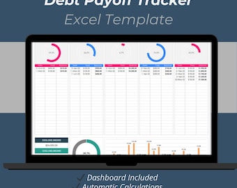 Plantilla de Excel para el seguimiento del pago de deudas / Hoja de cálculo de finanzas personales y pagos de préstamos