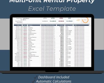 Multi-Unit Rental Property Tracker Excel Template – Landlord Income & Expense Spreadsheet (10 Properties, 60 Units)