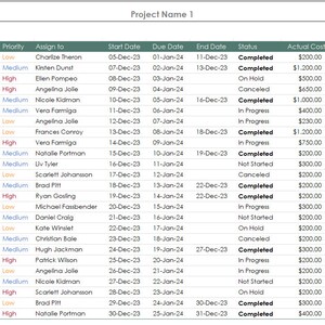 Multi Phase Project Planner Excel Template | Multi-stage Task Organizer ...