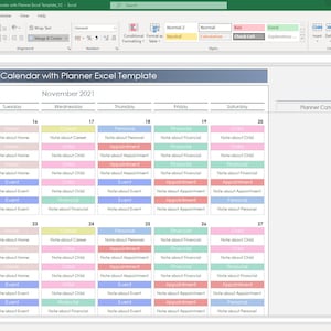 Customizable 2026 calendar planner Excel file for productivity