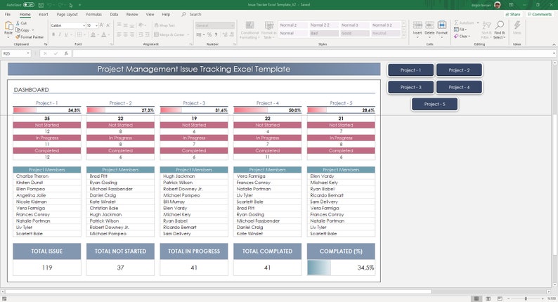 Issue Tracker Excel Template | Project Management Bug Log & Issue ...