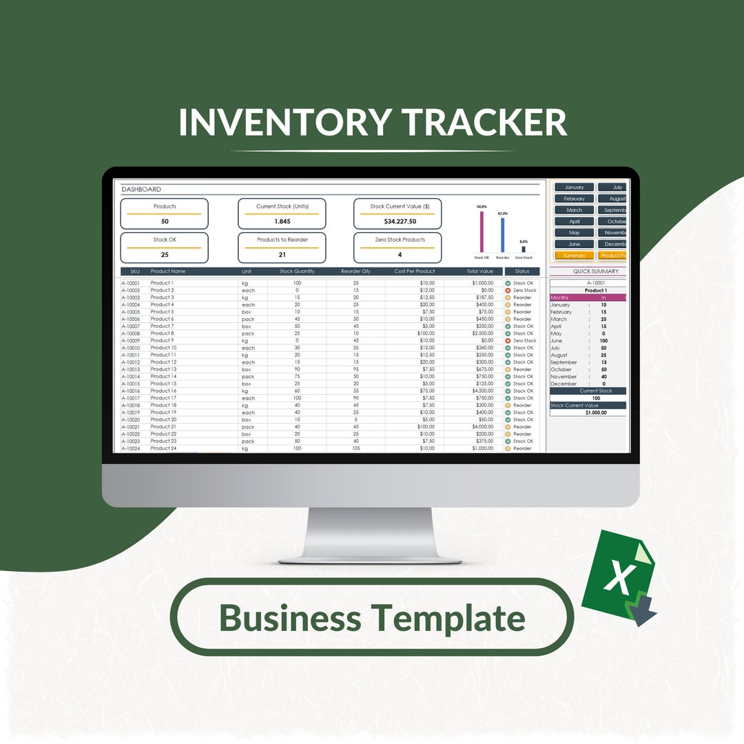 Inventory Tracker Excel Template Stock Management Inventory Inventory Tracker Excel Template Stock Management Inventory