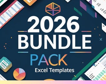 2026 Bundle Pack: Planner, Budgeting, Calendar (4 Excel Templates)
