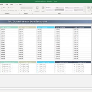 Weekly Goal Planner Excel Template | Productivity Task Tracker ...