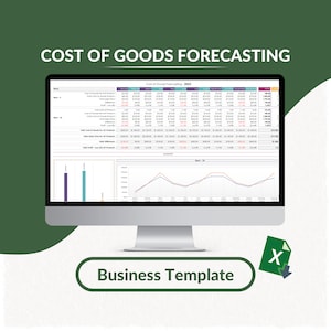 Warenkosten (COG) Forecasting Excel Template | Warenwert Dashboard | Kosten, Umsatz, Differenz Tracker | Small Business Spreadsheet