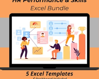 HR Performance Skills Excel Bundle | Skills Matrix, Employee Database (Digital Download)