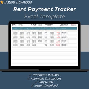 Modello Excel per il monitoraggio dei pagamenti degli affitti dei proprietari – Foglio di calcolo per la gestione dei pagamenti e dei redditi degli immobili in affitto per un massimo di 100 unità