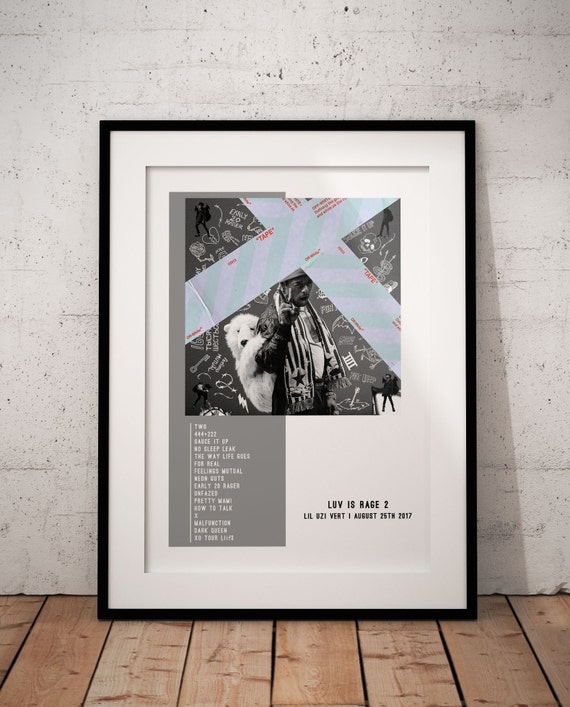 Lil Uzi Vert Luv Is Rage 2 Album 2017 Hip Hop Cover Art Silk Canvas Poster Print