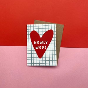 Newly weds card – Celebration / Congratulations / Marriage / Just married / Husband and wife / New start / New chapter / Cute / Love heart