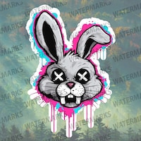 Illustrated Bunny Sticker - Soft Storybook Rabbit for Everyday Surfaces ...